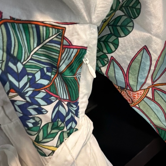 Boden Women's Green Notch Neck Cotton Maxi Dress Ivory Pineapple Floral 16 - 18 - Picture 9 of 11